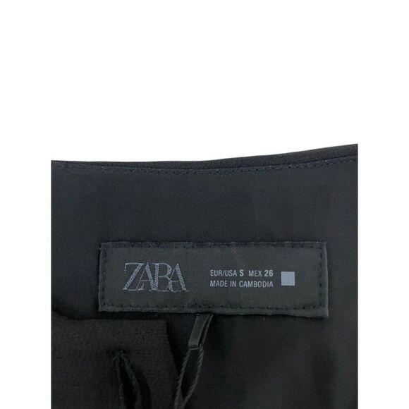 Zara Womens Midi Dress S Black Pleated Combination Sleeveless 8741/040 NWT - Picture 9 of 16